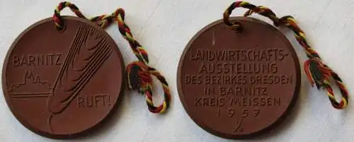 DDR Medaille Landwirtschaftsausstellung Bezirk Dresden Barnitz 1957 (149566)