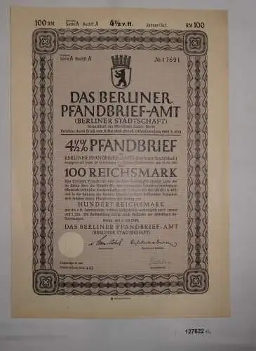100 Reichsmark Pfandbrief Das Berliner Pfandbriefamt 1940 (127622)