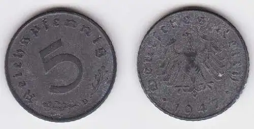 5 Pfennig Zink Münze alliierte Besatzung 1947 D Jäger 374 (120162)