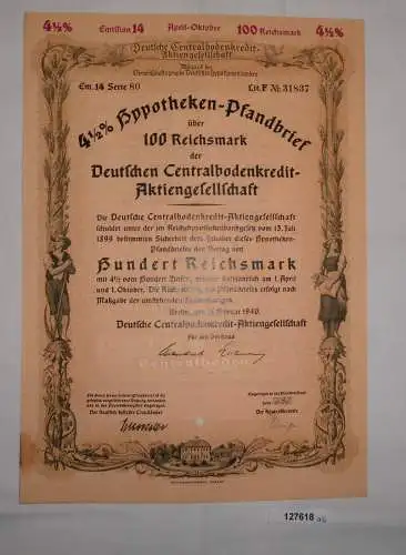 100 Reichsmark Deutsche Centralbodenkredit AG Berlin 1940 (127618)