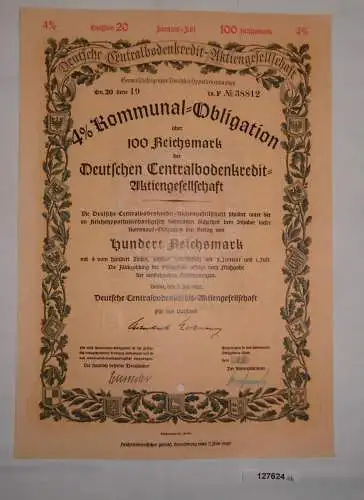 100 Reichsmark Deutsche Centralbodenkredit AG Berlin 1941 (127624)