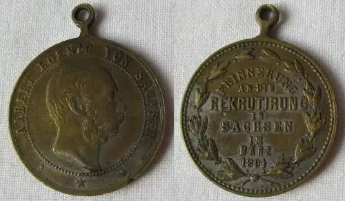 Medaille Albert König von Sachsen Erinnerung an die Rekrutierung (148069)