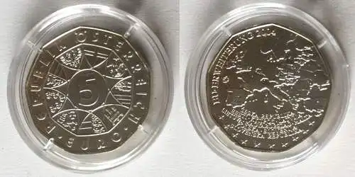 5 Euro Silber Münze Österreich 2004 EU Erweiterung (121264)