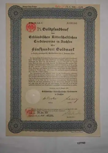 500 Goldmark Pfandbrief Erbländischer Ritterschaftlicher Creditverein (127760)