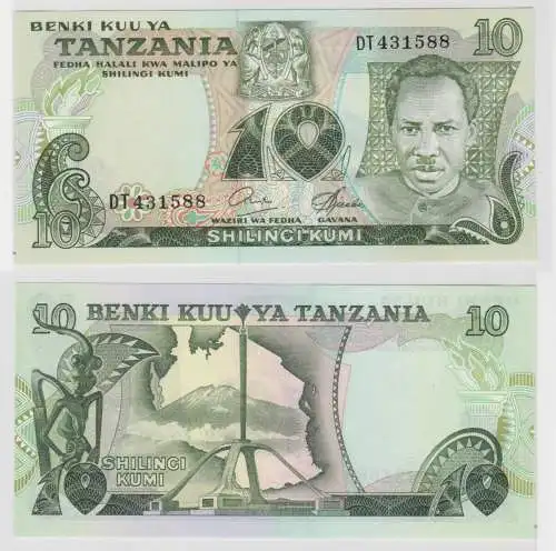 10 Shilingi Banknote Tanzania (1978) Pick 6 UNC (138135)