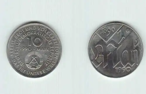 DDR Gedenk Münze 10 Mark 100.Jahre 1.Mai Feiertag 1990 (145003)