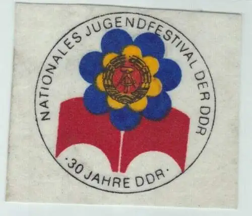 DDR Aufnäher Nationales Jugendfestival der DDR - 30 Jahre DDR (144914)