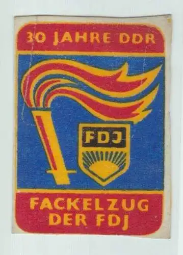 DDR Aufnäher 30 Jahre DDR Fackelzug der FDJ 1979 Freie deutsche Jugend (145051)