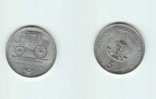 DDR Gedenk Münze 5 Mark 500 Jahre Postwesen 1990 (144968)