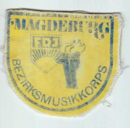 DDR Aufnäher Stoffabzeichen Bezirksmusikkorps Magdeburg FDJ JP (145187)
