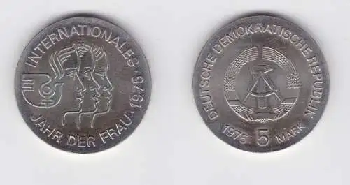 DDR Gedenk Münze 5 Mark Internationales Jahr der Frau 1975 Stempelglanz (137173)