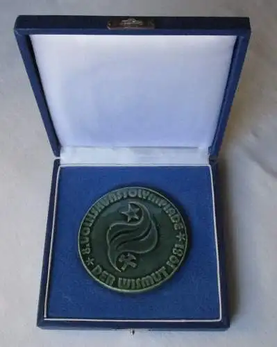 DDR Keramik Medaille 8. Volkskunstolympiade der Wismut 1981 (101407)