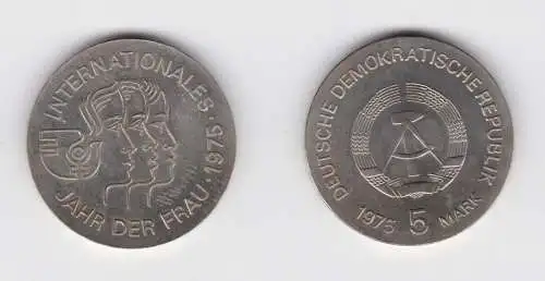 DDR Gedenk Münze 5 Mark Internationales Jahr der Frau 1975 Stempelglanz (136503)