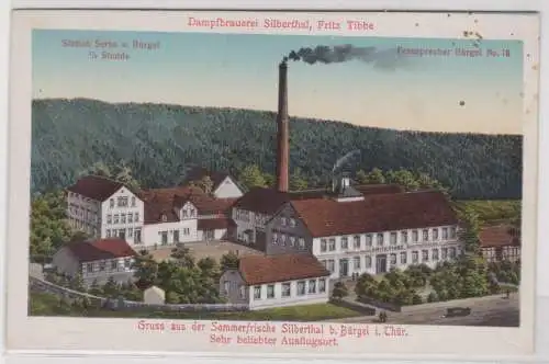 97267 Ak Gruß aus der Somerfrische Silberthal b. Bürgel in Thüringen Dampfbrauei