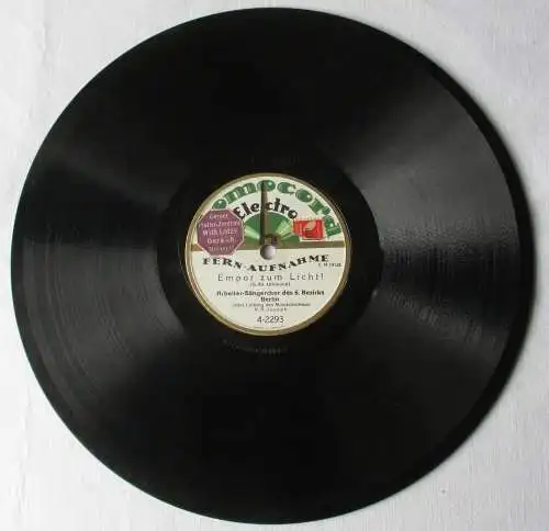 Schellackplatte "Weihe des Gesanges" + "Empor zum Licht" Homocord 1927 (126903)