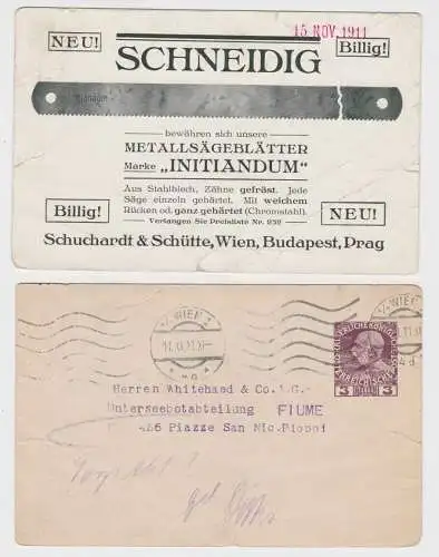 53405 Reklame Ganzsachen Ak Unterseebootabteilung Fiume 1911