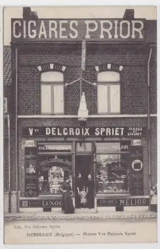 78298 Feldpost Ak Herseaux (Belgien) Maison Vve Delcroix Spriet Cigares Prior