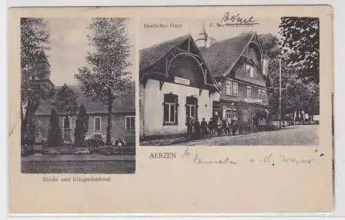 90313 Mehrbild Ak Aerzen Deutsches Haus, Kirch und Kriegerdenkmal um 1930