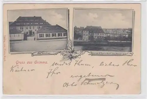 66963 Mehrbild Ak Gruß aus Grimma altes Seminar & Realschule 1899