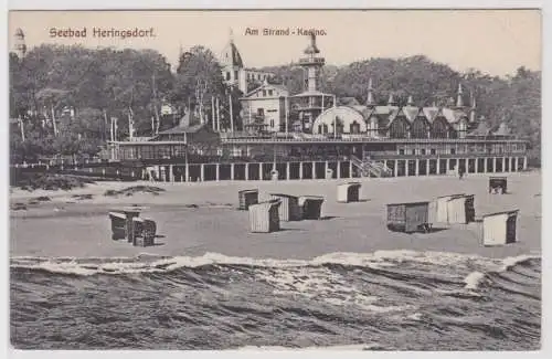 53984 Ak Seebad Heringsdorf am Strand Kasino 1910