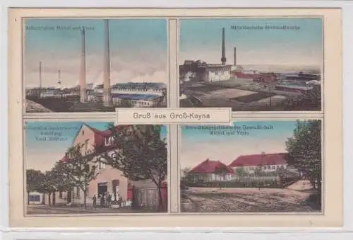 21684 Mehrbild Ak Gruß aus Groß Kayna Brikettfabriken usw. um 1920