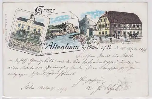 18778 Ak Lithographie Gruß aus Altenhain bei Flöha in Sachsen 1899