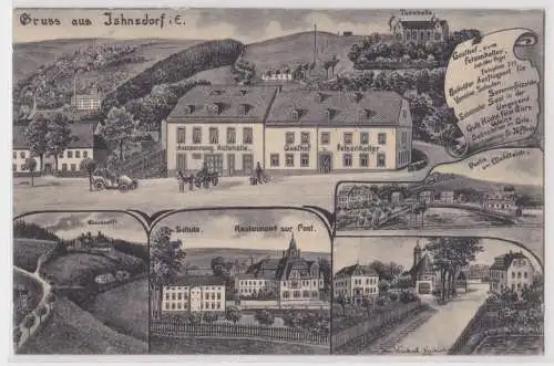 11481 Mehrbild Ak Gruß aus Jahnsdorf im Erzgebirge Restaurant zu Post usw. 1910