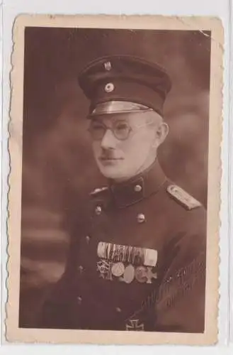 39011 Foto Ak Offizier Bayern mit 7 Orden an der Uniform 1924