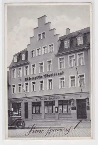 83684 Ak Greiz Thüringische Staatsbank Ernst Arnold Platz 11 um 1930