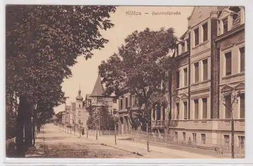 75988 Feldpost Ak Klötze Bahnhofstrasse 1913