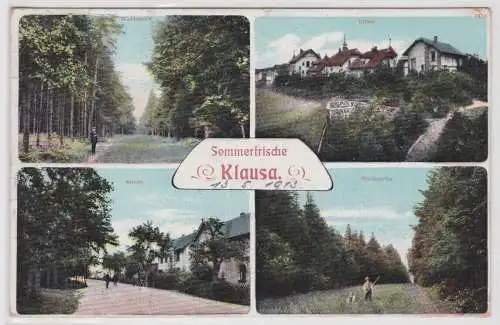 93067 AK Sommerfrische Klausa - Waldpartien, Villen, Straßenansicht 1913