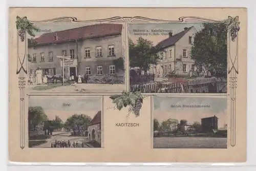 09542 Mehrbild Ak Kaditzsch bei Grimma Seidels Braunkohlenwerke, Gasthof 1911