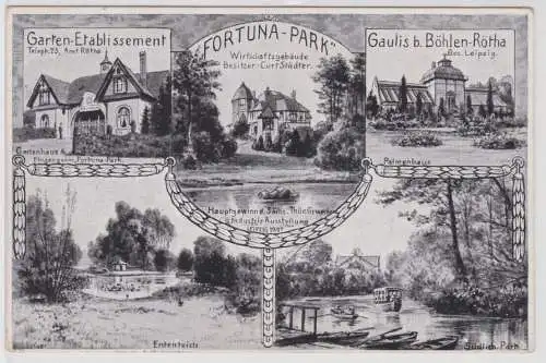 03424 AK Gaulis bei Böhlen-Rötha - Fortuna-Park, Garten-Etablissement 1917