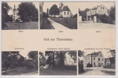 70758 Mehrbild Ak Gruß aus Thammenhain Lindengasthof, Schule usw. um 1920