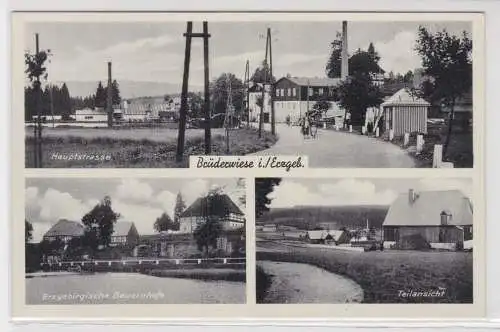 72040 Mehrbild AK Brüderwiese - Hauptstraße, Bauernhöfe, Teilansicht um 1940