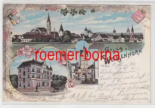 77629 Ak Lithographie Gruß aus Weissenhorn Villa Zimmermann usw. 1902
