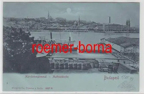 79085 Mondscheinkarte Budapest Mathiaskirche 1899
