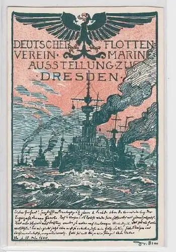 92189 Ak Marine Ausstellung des deutschen Flottenvereins Dresden 1900