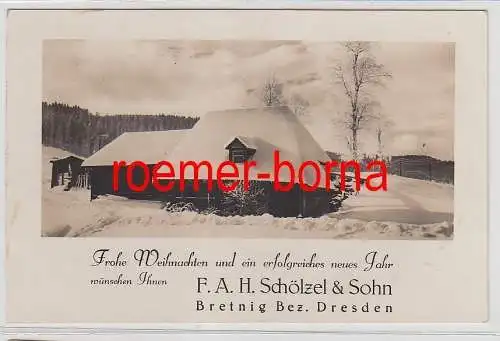 76716 Weihnachts AK Bretnig Bez.Dresden F.A.H. Schölzel & Sohn um 1940