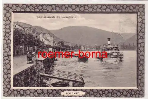 69542 Ak Boppard Landungsplatz der Dampfboote 1910