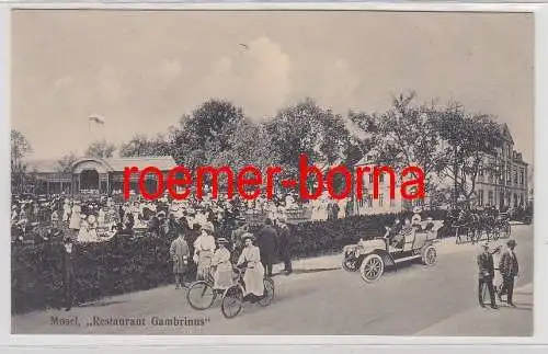 74481 Ak Mosel Restaurant "Gambrinus" mit Auto davor 1912