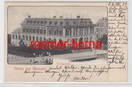 46659 Ak Gruß aus Meerane Webschule 1909