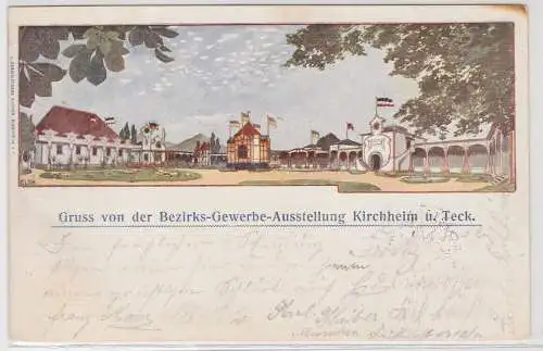 62860 Ak Gruß von der Bezirks-Gewerbe-Ausstellung Kirchheim u.Teck 1902