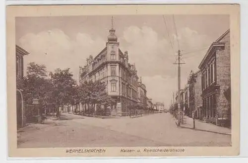 96604 Ak Wermelskirchen, Straßenansicht Kaiser- u. Remscheidstraße, um 1920