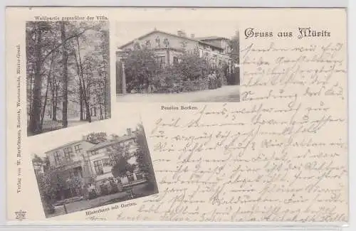 35375 AK Gruss aus Müritz - Waldpartie, Pension Becker, Hinterhaus 1903