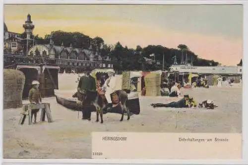 50849 Ak Heringsdorf Unterhaltungen am Strand 1908