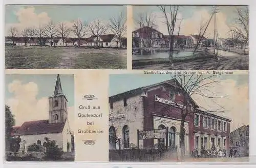 25581 Mehrbild Ak Gruß aus Sputendorf bei Großbeeren Gasthof zu den 3Kronen 1917