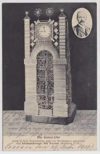 43274 Ak Strasburg Uckermark die Kunstuhr von Otto Wegener 1910