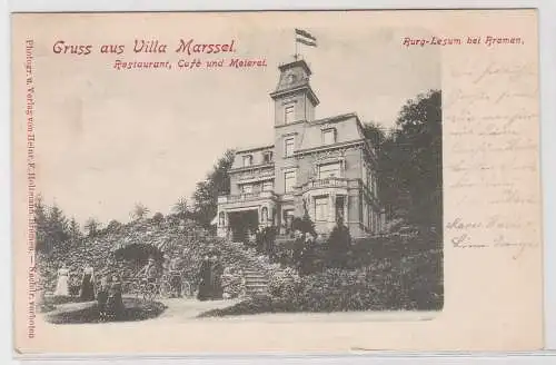 61958 Ak Gruß aus Villa Marssel Burg-Lesum bei Bremen 1904