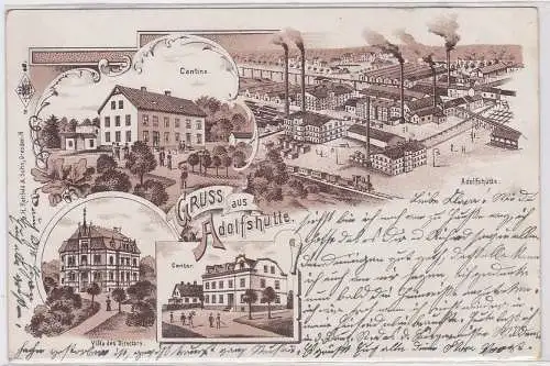 81758 Ak Gruß aus Adolfshütte Werk, Cantine, Villa des Directors, Contor 1900